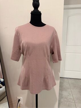 H&M Mauve Short Sleeve Peplum Tee